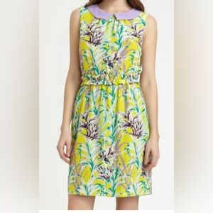 Kate Spade New York Neal Silk Flora Printed Peter Pan Collar Dress
